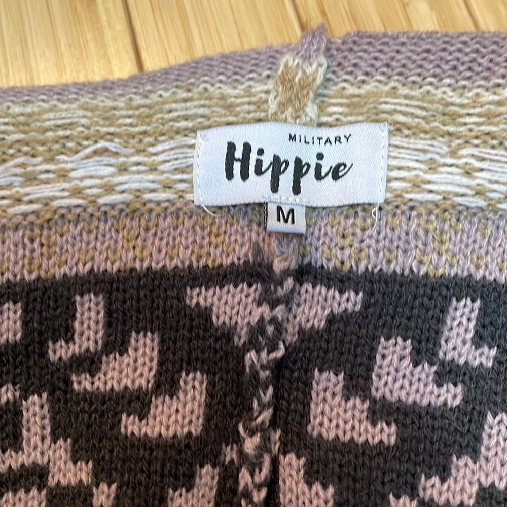Military Hippie cascading cardigan. Size M. - Picture 4 of 6